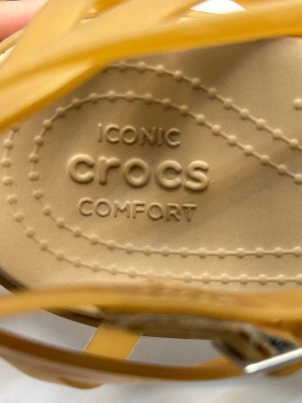 Crocs Women's Size 9 Yellow Strappy Sandals - Picture 4 of 5